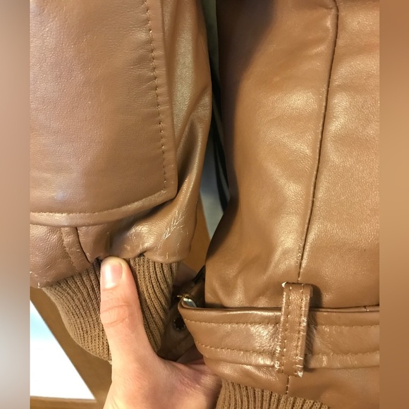 Mens Tan Leather Jacket - Picture 5 of 6